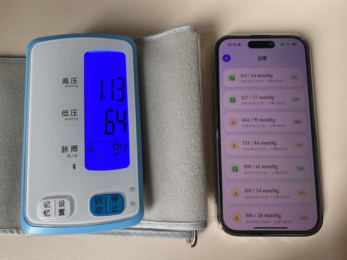 血压管家 7 天趋势图